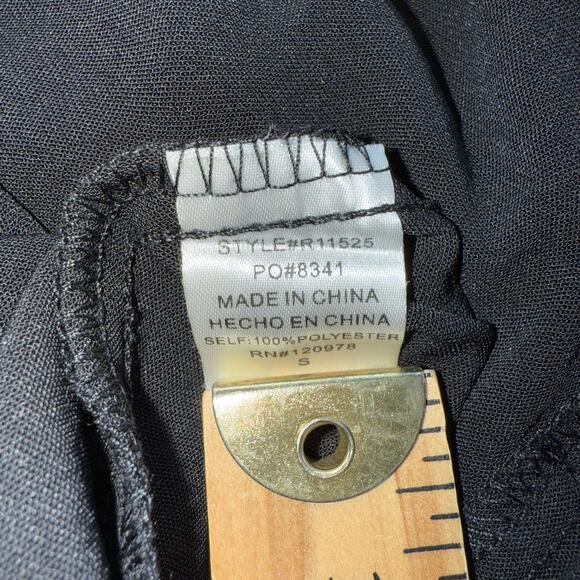 Entro Black Romper Women’s S Button Front Tie Waist 3/4 Sleeve One Piece Casual - Picture 12 of 16